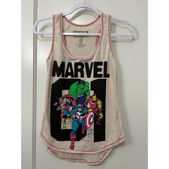 Marvel Tops - Marvel Comics MCU Racerback Tank Hulk Captain America Women's XS